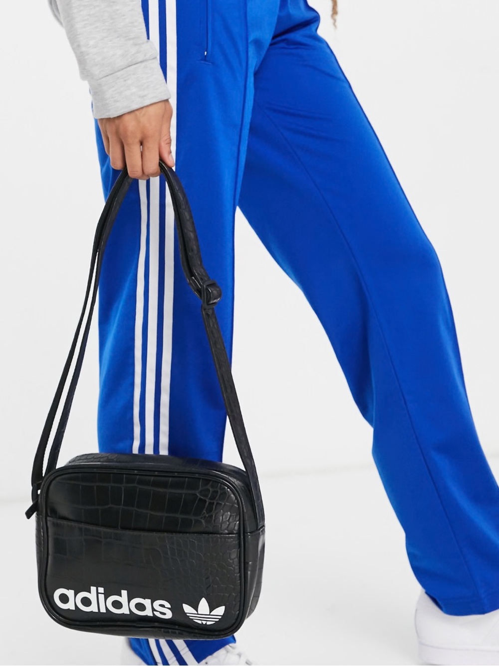 Adidas Originals EV7581 Airliner Shoulder Bag, Black Croc/White, NWT
